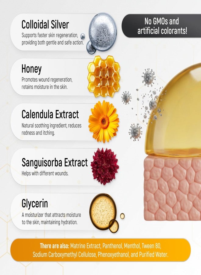 SILVER GRADE Hot Spot Treatment for Dogs & Cats - No Antibiotic Wound Ointment for Dogs - Scratches & Irritations - Honey Wound Repair Gel for Horses - Colloidal Silver - 2-Oz Tube - Image 3